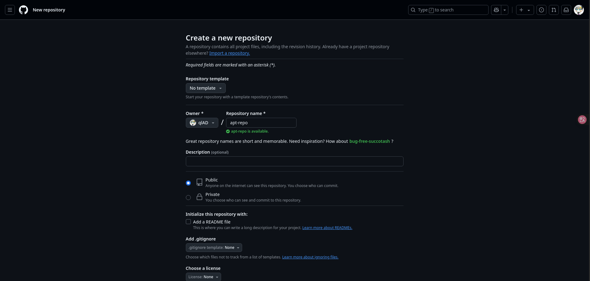 创建 GitHub 仓库