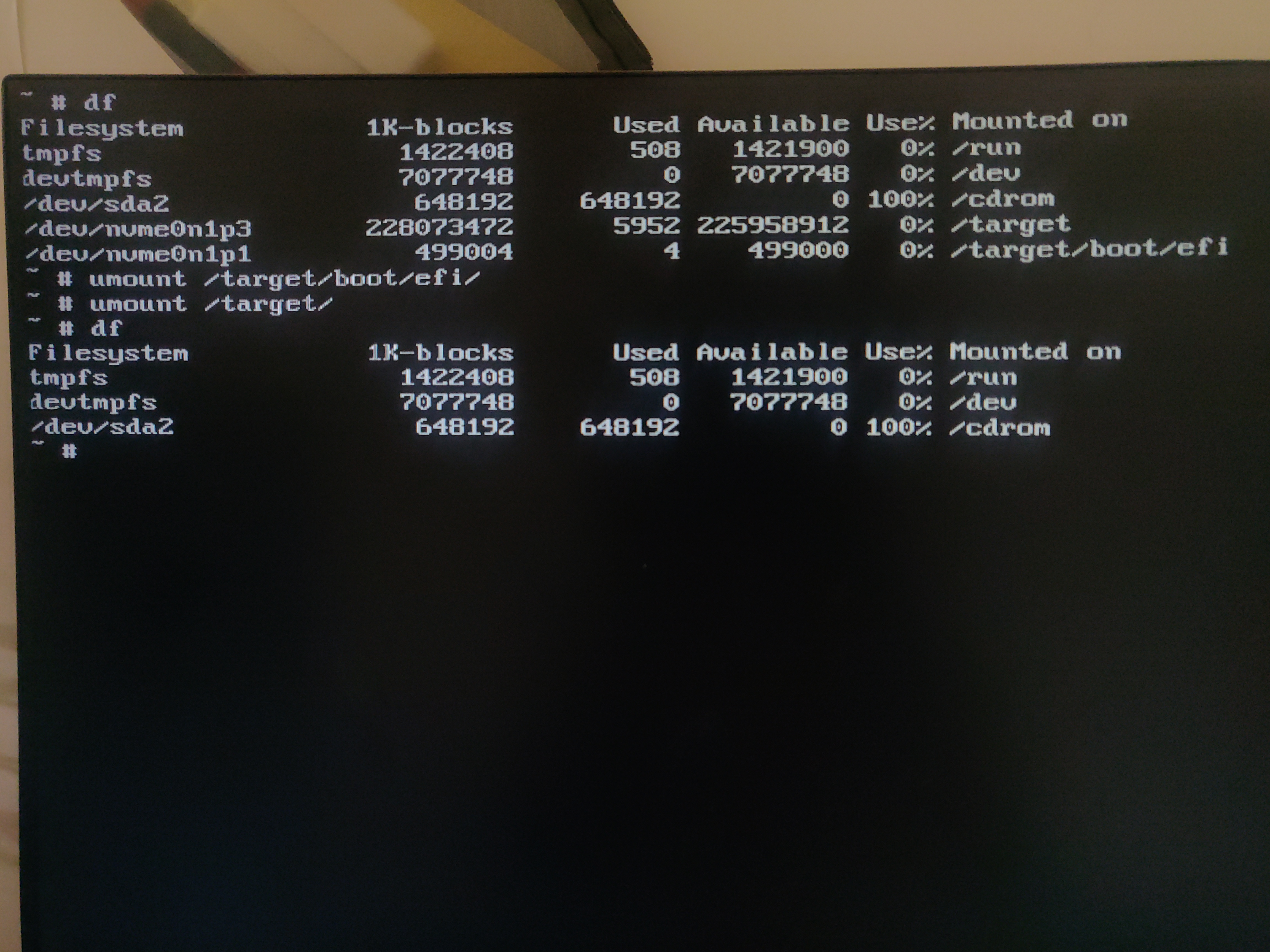 取消挂载 Debian 已有目录